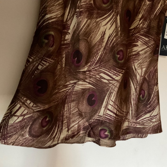 NWT Anne Klein Beauregard Peacock Print Blouse Top - Picture 9 of 9